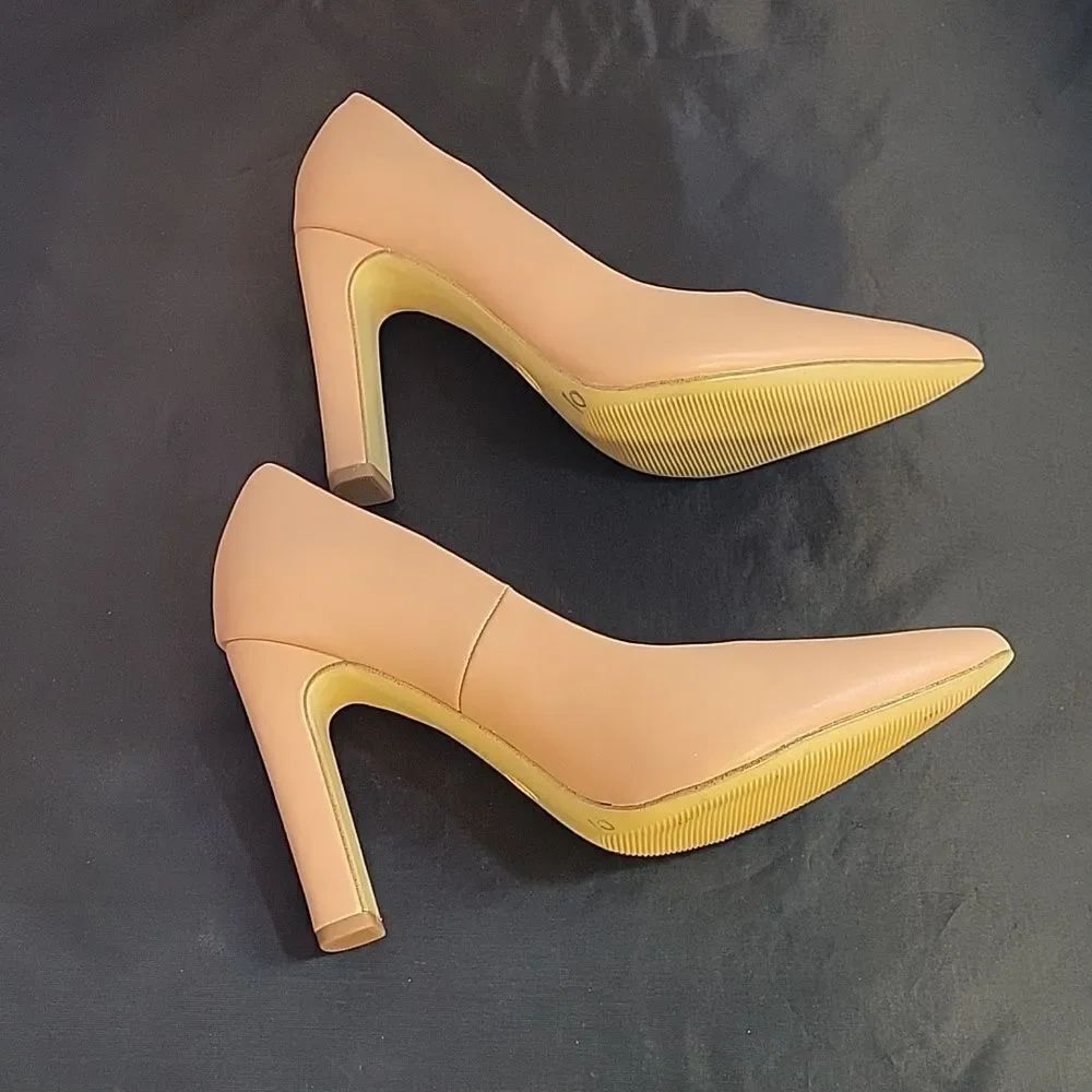 BRAND NEW A.NEW DAY POINTED TOE WOMEN"S SLIP-ON SUE BLOCK HEEL PUMPS - Picture 11 of 16